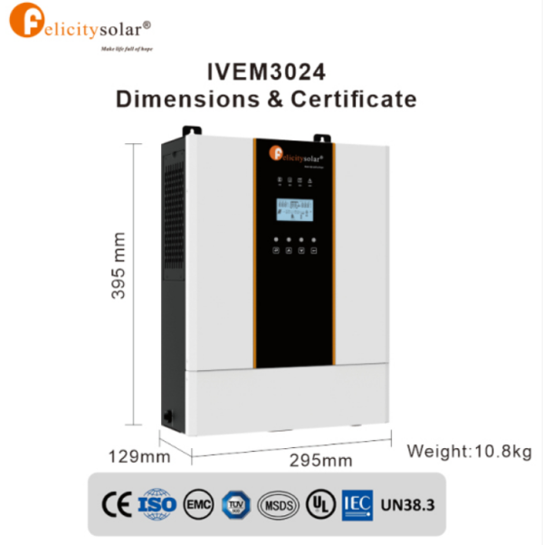Felicity Solar 3KVA 24V Hybrid Inverter with 100A MPPT
